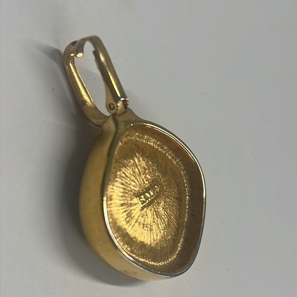 Swarovski SAL Blue Topaz Pendant with Crystal CZ Goldtone Bezel - Picture 3 of 6